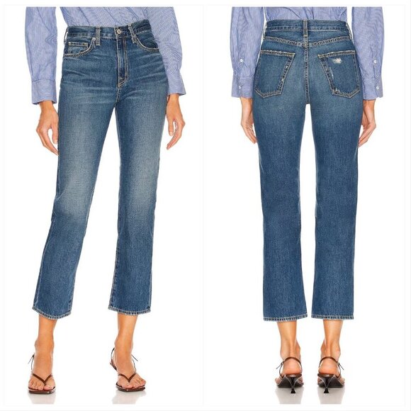 Nili Lotan Straight Leg Jeans Dark Wash Blue Denim Mid-Rise, Size 28 - MSRP $395 - Picture 3 of 14